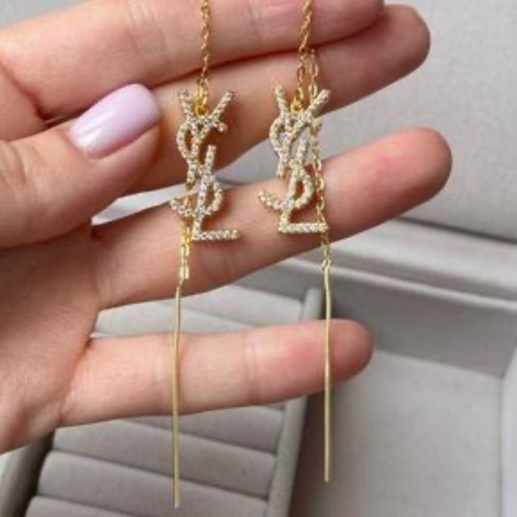 - Stretch earrings with monogram YSL - Picture 2 of 5